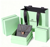 Caja de Cartón Moderna Personalizada para Empaque de Collares con Acabado Mate, Caja Rígida para Joyería