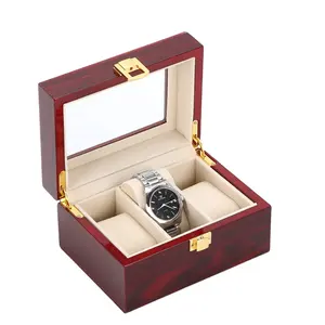 High Quality Custom Logo High Glossy Black Wooden Box Cheap Collection Watch Wood Box Gift Watch Packaging Storage Boxes