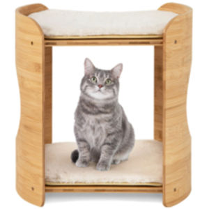 Torre para gatos de 2 niveles para gatos de interior con camas dobles y cojines extraíbles y lavables - Product Image 2