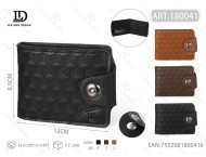 Set Regalo Portafoglio da Uomo in Pelle con Bottone Singolo, Stampa in Rilievo di Lusso AHT-18004 - Product Image 1