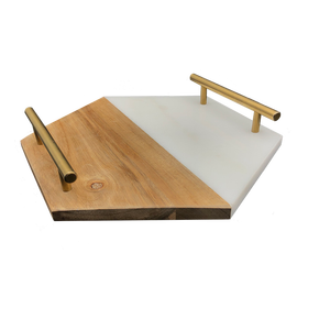 Plateau de service moderne personnalisé Plateaux alimentaires en marbre d'acacia Planche <span class=keywords><strong>à</strong></span> fromage <span class=keywords><strong>à</strong></span> <span class=keywords><strong>joint</strong></span> Planche <span class=keywords><strong>à</strong></span> pain - Product Image 1