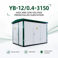 Poste de transformateur compact préfabriqué extérieur YB-12 12kV 3150kVA de type boîtier, prix usine