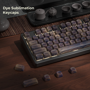 Xvx Keycaps Dark Walnut hồ sơ nhuộm-sub PBT chơi game Keycap Bộ 130-Key phù hợp với ANSI bố trí 61/68/84/87/100/104/108 phím - Product Image 1