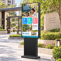Totem publicitaire LCD commercial extérieur AIYOS AI à haute luminosité, IP66, avec télémétrie et maintenance frontale