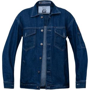 Veste en jean ignifuge tendance, 100% coton, 11 oz, bleu, coupe classique pour homme - Product Image 2