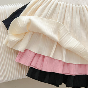 Nueva Oferta al por Mayor: Vestido de Suéter con Solapa de Poliéster, Vestido de Princesa para Otoño e Invierno, Bufanda Blanca, Falda Tejida 90-150cm - Product Image 6