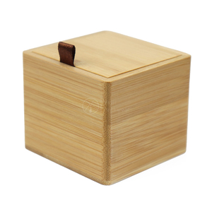Luxury Wooden Color Custom Bamboo Display Boxes Square Design Sustainable Cufflink Gift Box for Men