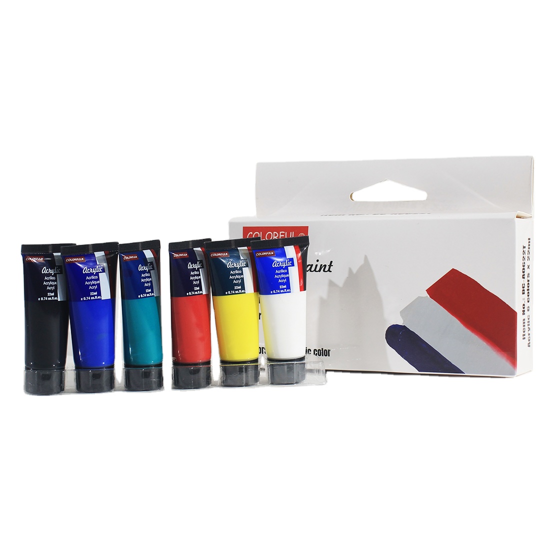 Акриловые краски набор акриловых красок 6 цветов x 22 мл в бумажной коробке