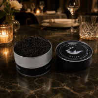 Boîte à caviar ronde de luxe vide en fer blanc de 1 kg avec impression offset et finition laquée, emballage cadeau de qualité alimentaire