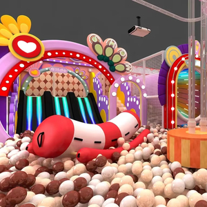 Equipo de Juegos Interior Personalizado con Temática de País de las Maravillas, Tobogán de Neón Multicarril, Piscina de Pelotas, Arcoíris, Estructura de <span class=keywords><strong>Pulpo</strong></span> para Niños FEC - Product Image 1