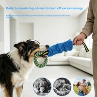 Jouet interactif pour animaux de compagnie : Corde en tissu Oxford résistante aux morsures avec anneau pour mâcher, idéal pour chiens de taille moyenne/grande, pour le nettoyage des dents et le divertissement