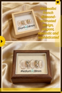 Uñas Postizas de Gel Prensadas a Mano al por Mayor, Diseño Francés Almendrado 3D, Arte de Uñas para Salón, Uñas Acrílicas Hechas a Mano, 10 Piezas - Product Image 3