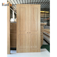 Porte double intérieure moderne en chêne blanc veiné, 2 panneaux, style traditionnel classique, insonorisée, durable, en bois, pour la maison
