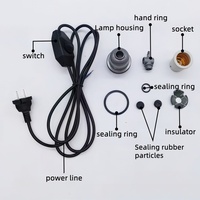 Support de lampe chauffante infrarouge E27, ampoules à économie d'énergie pour volailles, support de lampe avec interrupteur et prise