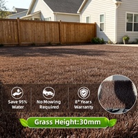 Gazon artificiel brun de 30 mm, tapis synthétique dense et coloré pour la décoration de jardins et de parcs à thème