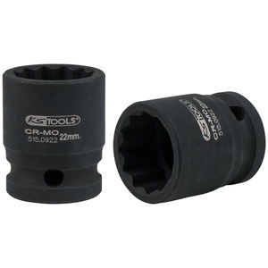 Enchufe de impacto corto de 12 puntos de 23mm y 1/2 \ ", acabado cromado, grado DIY para mantenimiento y reparación, soporte OEM personalizable - Product Image 1