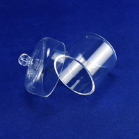 Bécher de laboratoire en quartz fondu SiO2 de haute pureté avec couvercle anti-poussière/anti-vapeur, résistant à la chaleur et aux acides, tailles personnalisées