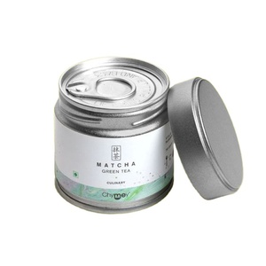 Hộp thiếc đựng trà matcha nhỏ tròn 30g, bán buôn, tùy chỉnh, chất lượng thực phẩm, hộp thiếc đựng cà phê/trà dạng bột, kín khí, đóng gói trà - Product Image 1