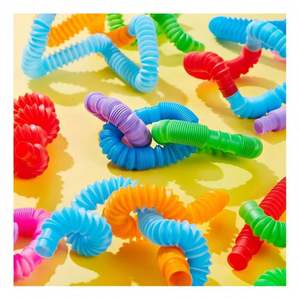Lot de jouets sensoriels anti-stress en plastique robuste personnalisables OEM, tubes Pop Tube, jouets de poche EDC pour bébés TOYSRUNNER - Product Image 2