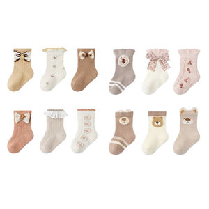 Calzini per Neonati Autunno e Inverno, Dolci Calzini Principessa Senza Cuciture in Cotone, Calzini Cartoon per Bambini 0-4 Anni - Product Image 1