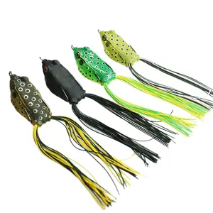 artificial rubber soft plastic yellow hollow body jump topwater fishing frog lure for bass fishing