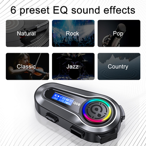 Casque de moto Q08 avec écran LCD, 6 effets EQ, radio FM, réduction du bruit, batterie 25H, ajustement universel pour la moto - Product Image 1