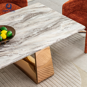 Ensemble <span class=keywords><strong>de</strong></span> table à manger en marbre haut <span class=keywords><strong>de</strong></span> gamme <span class=keywords><strong>de</strong></span> 40 mm avec 6 <span class=keywords><strong>chaises</strong></span>, meubles <span class=keywords><strong>de</strong></span> luxe modernes et fournisseur d'ameublement pour la maison, Guangzhou Foshan - Product Image 4