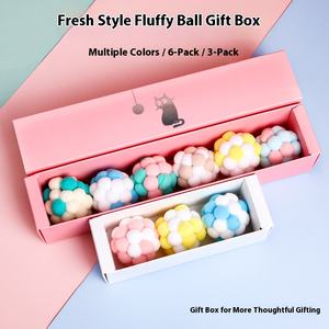 Venta caliente Meow y Spot gato en caja Macaron color bola de peluche morder divertido gato juguete con campana gato de peluche - Product Image 4