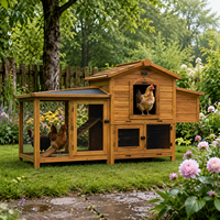 Poulailler en bois massif de haute qualité, imperméable et respirant, de grande taille, en forme de maison, avec plateau en plastique pour poules pondeuses