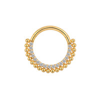 Astm F136 Titane Articulé Segment Cerceau CZ Pave Septum Anneau Septum Clickers Piercing Corps Bijoux Boucles D'oreilles Nez Anneaux En Gros