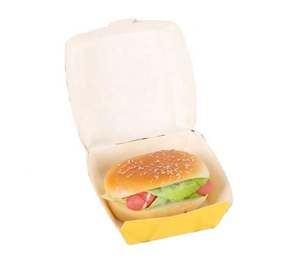 Caja de hamburguesas blanca plegable y reciclable de cartón para comida, <span class=keywords><strong>precio</strong></span> de fábrica, con logo, para llevar. - Product Image 1