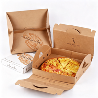 Boîtes à pizza en kraft imprimées sur mesure, boîtes à emporter jetables en carton ondulé, emballage alimentaire pour pizza, gâteau, tarte aux œufs, restaurant commercial