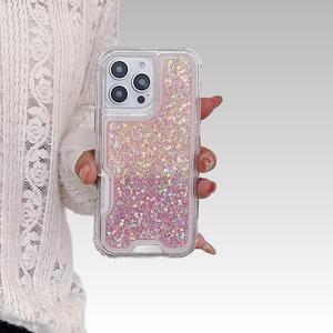 Coque Souple TPU Luxe 3-en-1 Scintillante avec Protection Caméra Intégrée pour <span class=keywords><strong>iPhone</strong></span> 17/16 Pro Max 15 14 13 - Product Image 3