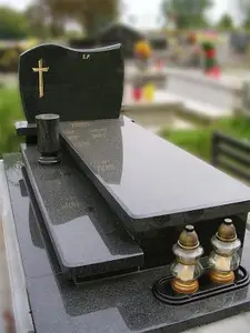 Siyah granit mezar taşı mezar taşı mezarlığı anıtlar fiyatları polonya