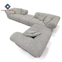 Canapé modulaire en forme de L en tissu de lin super confortable avec rembourrage en duvet de canard Phoebe de Foshan