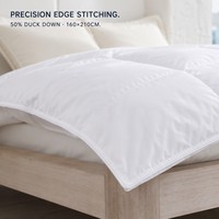 Couette matelassée légère d'été Xueruisha 50% duvet de canard blanc, rafraîchissante, respirante, écologique, en coton anti-déchirure, matelassage en boîte