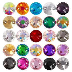 BOBOHOO, diamantes de imitación para coser de alta calidad, cristal 8 + 8 de forma redonda, diamantes de imitación Strass para coser K9 para vestido de novia, Bikini - Product Image 2