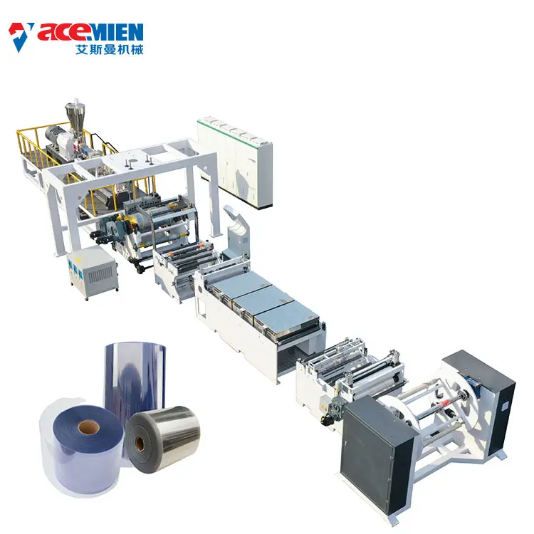 PVC PET PP PE PLA transparent plastic sheet film extruder making thermoforming machine production line for packaging