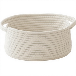 <span class=keywords><strong>Panier</strong></span> en corde de coton tressé moderne, petit bac de rangement avec poignées <span class=keywords><strong>pour</strong></span> étagères et placards, <span class=keywords><strong>panier</strong></span> cadeau blanc <span class=keywords><strong>pour</strong></span> anniversaires, livres, jouets <span class=keywords><strong>pour</strong></span> chiens - Product Image 1