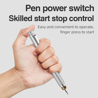 Stylo de gravure électrique, mini-meuleuse, 1000 mAh, rechargeable par USB, en acier inoxydable, 20000 tr/min, graveur sans fil silencieux pour le métal