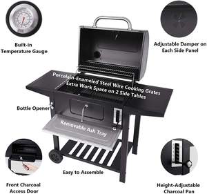 Camping Barbecue grilles jardin <span class=keywords><strong>bois</strong></span> feu Pizza <span class=keywords><strong>four</strong></span> personnalisé grand Barbecue charbon fumeur cuisine extérieure Barbecue gril - Product Image 3