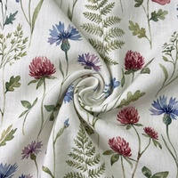 Nouvelle Tendance Tissu Premium de Haute Qualité 100% Lin 210gsm Imprimé Numérique Floral Personnalisé pour la Mode