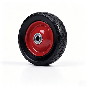 6 Inch Solid Rubber Wheel 6x1.5 Red Steel Rim Small Wheel for Hand Truck <b>Trolley</b> Cart - Product Image 2