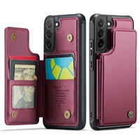 Étui en cuir Caseme C22 avec porte-cartes pour Samsung Galaxy A16 A36 A56, coque arrière durable avec béquille