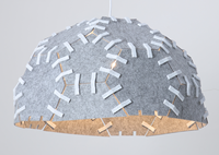 Luminaires suspendus acoustiques LED en feutre PET, style nordique moderne, taille moyenne, blanc chaud, gris, certifiés ROHS, garantie 5 ans