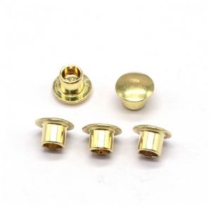 Rivet semi-tubulaire en laiton et cuivre, tête ronde 6,5x4x3,5 mm, norme ISO, finition polie pour assemblage électronique de circuits imprimés - Product Image 3