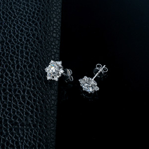 Classic 925 Silver Cultivated Diamond <b>Earrings</b> Gold & Rhodium Plated Gift for Women's <b>Fine</b> Jewelry - Product Image 2