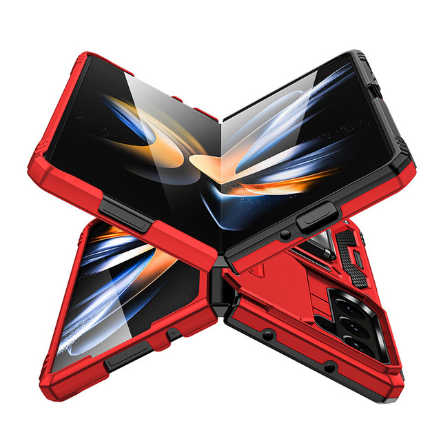 Phone Case for Samsung Z Fold 6 With 360 Degree Aluminum Metal Swivel Ring Holder PC Phone Back Cover