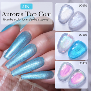 <span class=keywords><strong>LILYCUTE</strong></span> 7ml Esmalte de Gel 2 en 1 Colorido con Efecto Aurora, Capa Superior y Base de Super Brillo, Removible, para Salón, Marca Privada - Product Image 4