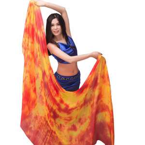 100% <span class=keywords><strong>bufanda</strong></span> de seda y velo DIY Irregular multicolor Tie Dye danza del vientre rendimiento Prop con accesorio de patrón de puntos - Product Image 5